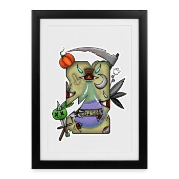 Halloween Poison Tarot! - Framed poster (27 × 37 cm) - black - Front