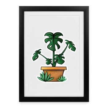 Monstera! - Framed poster (27 × 37 cm) - black - Front