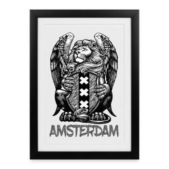 Lion Amsterdam - Framed poster (27 × 37 cm) - black - Front