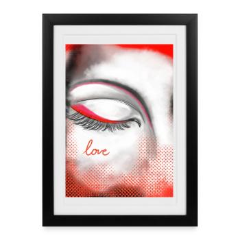 Herz und Liebe auf Highlight - Gerahmtes Poster (27 × 37 cm) - Schwarz - Vorne