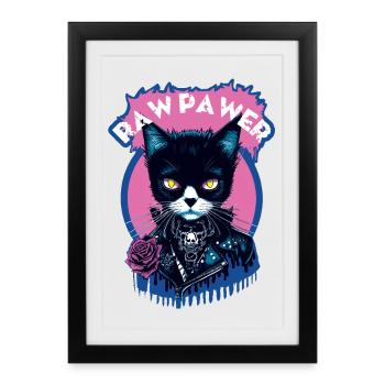 Chat Gothique - Affiche encadrée (27 × 37 cm) - noir - Devant