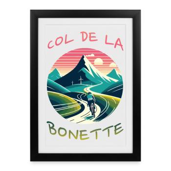 Col de la Bonette : le défi des Alpes - Affiche encadrée (27 × 37 cm) - noir - Devant