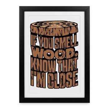 Woodland Statement Wood Tree Cutter Lumberjack - Framed poster (27 × 37 cm) - black - Front