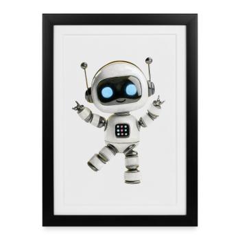 Robot Party - Framed poster (27 × 37 cm) - black - Front