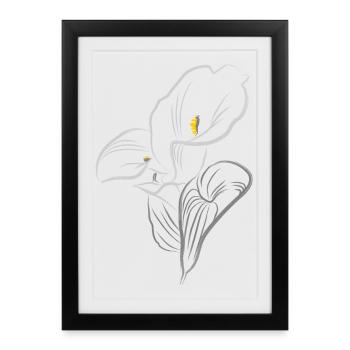 CALLA JAUNE-GRIS - Affiche encadrée (27 × 37 cm) - noir - Devant