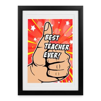 Best teacher ever - Framed poster (27 × 37 cm) - black - Front
