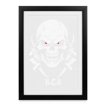 Skull - Framed poster (27 × 37 cm) - black - Front