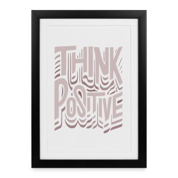 Think Positive - Framed poster (27 × 37 cm) - black - Front