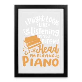 Klavierspieler Pianist - Gerahmtes Poster (27 × 37 cm) - Schwarz - Vorne
