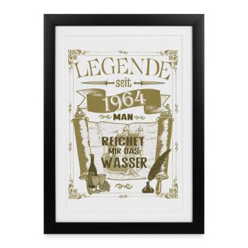 1964 Birthday - Legend since - Framed poster (27 × 37 cm) - black - Front