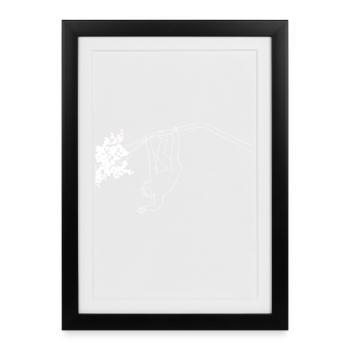 Monkey lineart - Framed poster (27 × 37 cm) - black - Front
