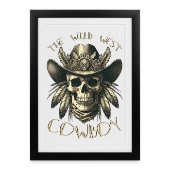 LE CRÂNE DE COW-BOY DU FAR WEST - Affiche encadrée (27 × 37 cm) - noir - Devant