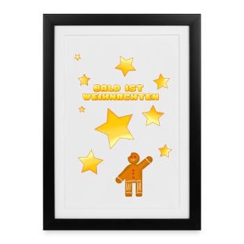 Noël approche à grands pas - Affiche encadrée (27 × 37 cm) - noir - Devant