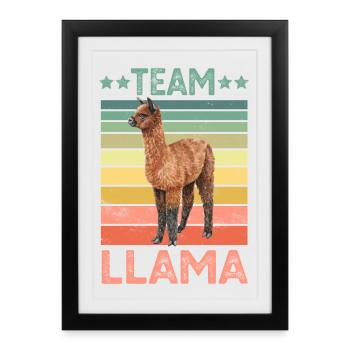 Lama - Affiche encadrée (27 × 37 cm) - noir - Devant