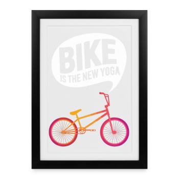 Bike Revolution Yoga Motivational Design - Framed poster (27 × 37 cm) - black - Front