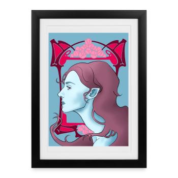 Art Nouveau Vampire - Framed poster (27 × 37 cm) - black - Front