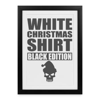 Chemise de Noël blanche Black Edition - Affiche encadrée (27 × 37 cm) - noir - Devant