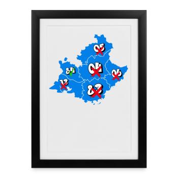Région PACA - Affiche encadrée (27 × 37 cm) - noir - Devant