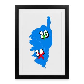 Région Corse - Affiche encadrée (27 × 37 cm) - noir - Devant