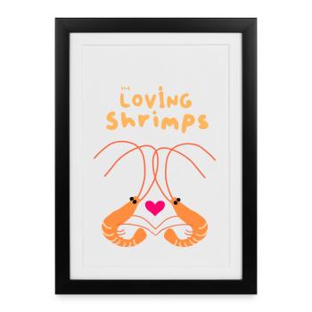 Shrimps as a couple - Framed poster (27 × 37 cm) - black - Front