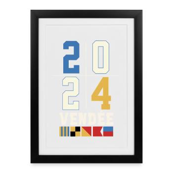 Régate autour du globe Vendée 2024 - Affiche encadrée (27 × 37 cm) - noir - Devant