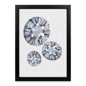 Abstract diamonds Elegance in clear facets - Framed poster (27 × 37 cm) - black - Front