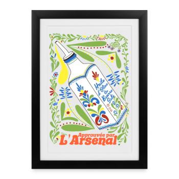 Huile d'olive au Beurre Salé Toulon - Affiche encadrée (27 × 37 cm) - noir - Devant