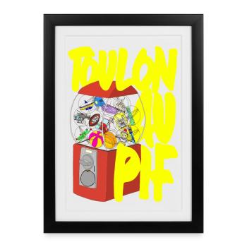 Toulon au Pif - Affiche encadrée (27 × 37 cm) - noir - Devant