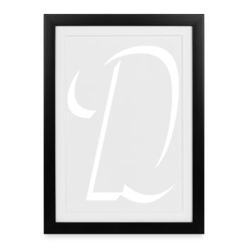 Lettre D, nom, la lettre D - Affiche encadrée (27 × 37 cm) - noir - Devant