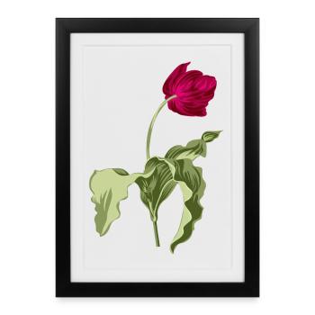 Illustration de tulipe élégante - Affiche encadrée (27 × 37 cm) - noir - Devant