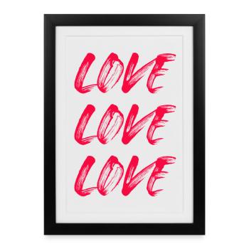 Amour Trois Couple Mariage Marié Marié - Affiche encadrée (27 × 37 cm) - noir - Devant