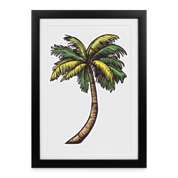 Palm tree - Framed poster (27 × 37 cm) - black - Front
