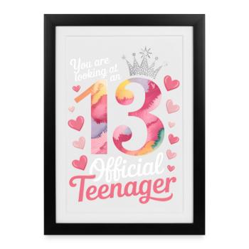 13th birthday teenager gift - Framed poster (27 × 37 cm) - black - Front