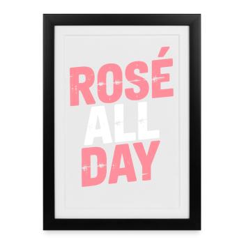 Rosé toute la journée - Affiche encadrée (27 × 37 cm) - noir - Devant
