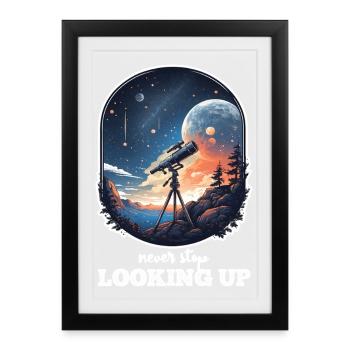 Astronaut and Space Positive and Motivating Message - Framed poster (27 × 37 cm) - black - Front