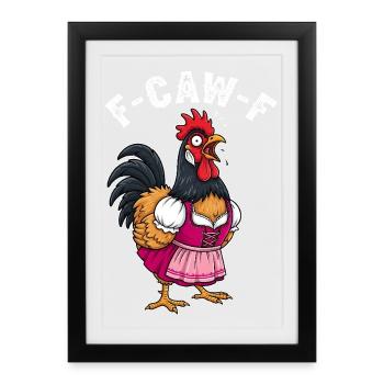 F-CAW-F Crow Drôle de dicton d’Halloween - Affiche encadrée (27 × 37 cm) - noir - Devant