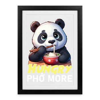 Hungry Panda Pho Plus - Framed poster (27 × 37 cm) - black - Front