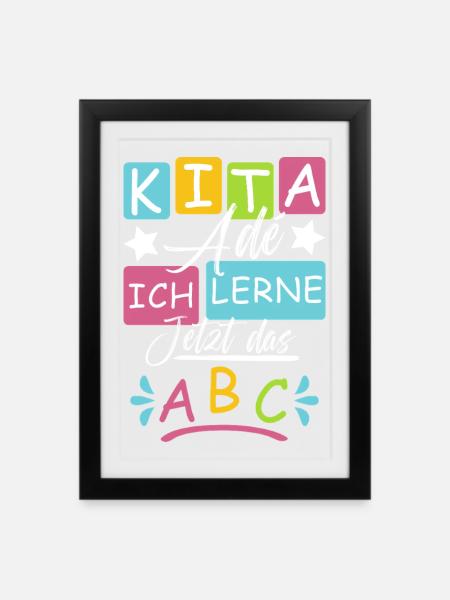 Kita Abgänger 2026 - Gerahmtes Poster (27 × 37 cm) - Schwarz
