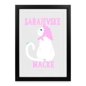 Pastel cat Sarajevo - Framed poster (27 × 37 cm) - black - Front