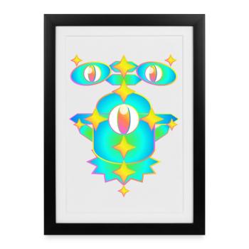 Star Miles Version 2 - Framed poster (27 × 37 cm) - black - Front