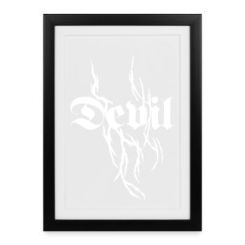 Demonic Vines Gothic Font, Devil Streetwear - Affiche encadrée (27 × 37 cm) - noir - Devant
