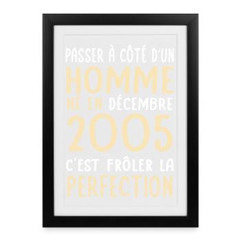 20th Birthday - Born in December 2005 - Framed poster (27 × 37 cm) - black - Front