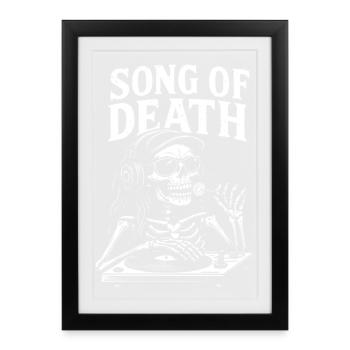 Song of Death Skelett-DJ - Gerahmtes Poster (27 × 37 cm) - Schwarz - Vorne