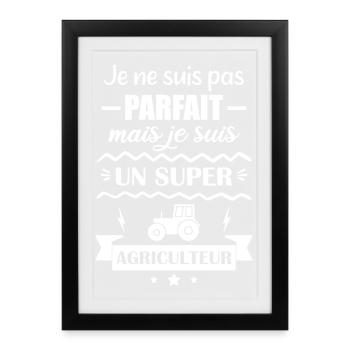 Super Farmer Farm Field Tractor - Framed poster (27 × 37 cm) - black - Front