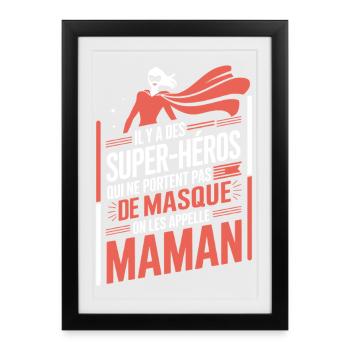 Mom Superhero Without a Mask - Framed poster (27 × 37 cm) - black - Front