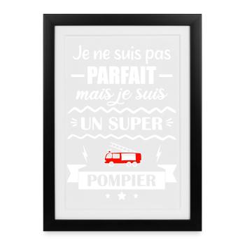 Super Firefighter Fire Hero Fire Truck - Framed poster (27 × 37 cm) - black - Front
