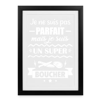 Not perfect but great butcher - Framed poster (27 × 37 cm) - black - Front
