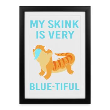 Langue bleue lézard - Affiche encadrée (27 × 37 cm) - noir - Devant