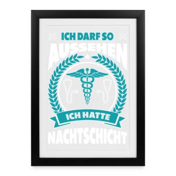 Pflegerin Geschenke Pflege Lustig Krankenpflegerin - Gerahmtes Poster (27 × 37 cm) - Schwarz - Vorne
