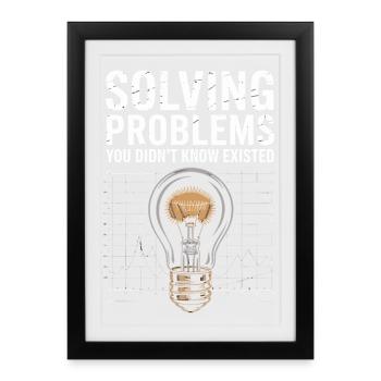 Solve problems you didn't know Light bulb - Framed poster (27 × 37 cm) - black - Front